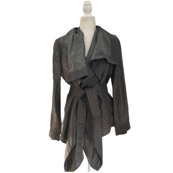 Giorgio Armani Belted Jacket Overcoat Draped Silhouette - Picture 11 of 13